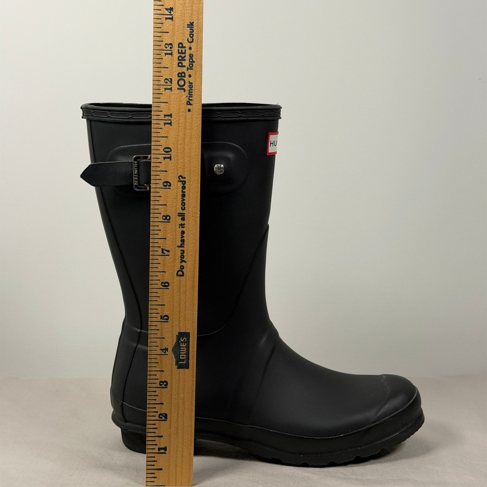 Hunter Original Short Rain Boots Womens US 8 EU 39 Black Matte Waterproof Rubber - Picture 5 of 16